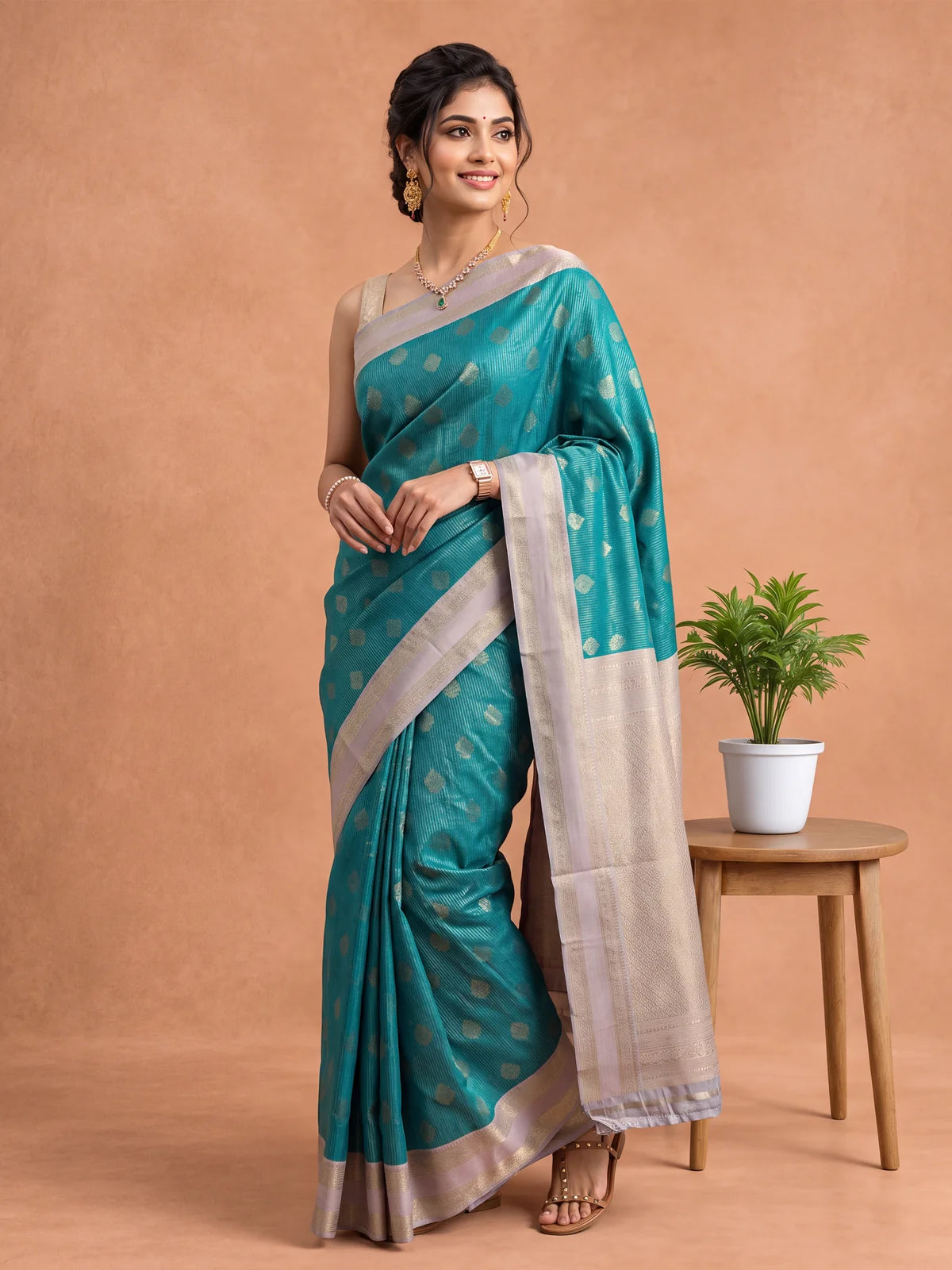 Ramyyam Women Art Silk Green with Lavender Saree ASS151