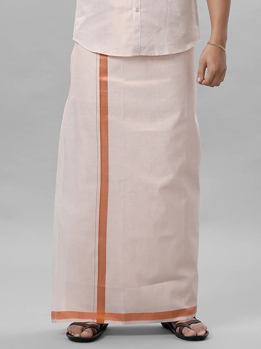 Ramraj Single Layer Tissue Readymade Copper Dhoti with Jari Border Viceroy
