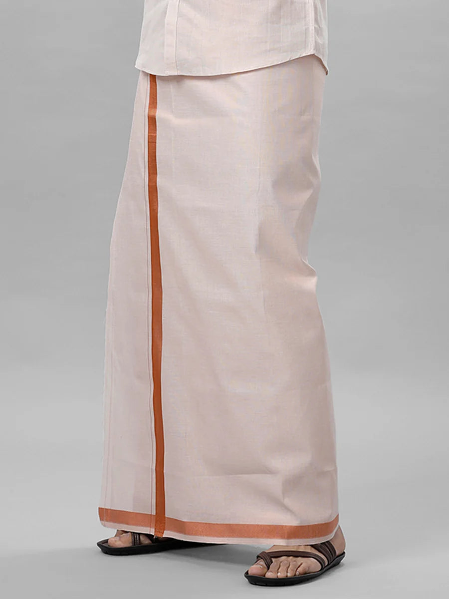 Ramraj Single Layer Tissue Readymade Copper Dhoti with Jari Border Viceroy