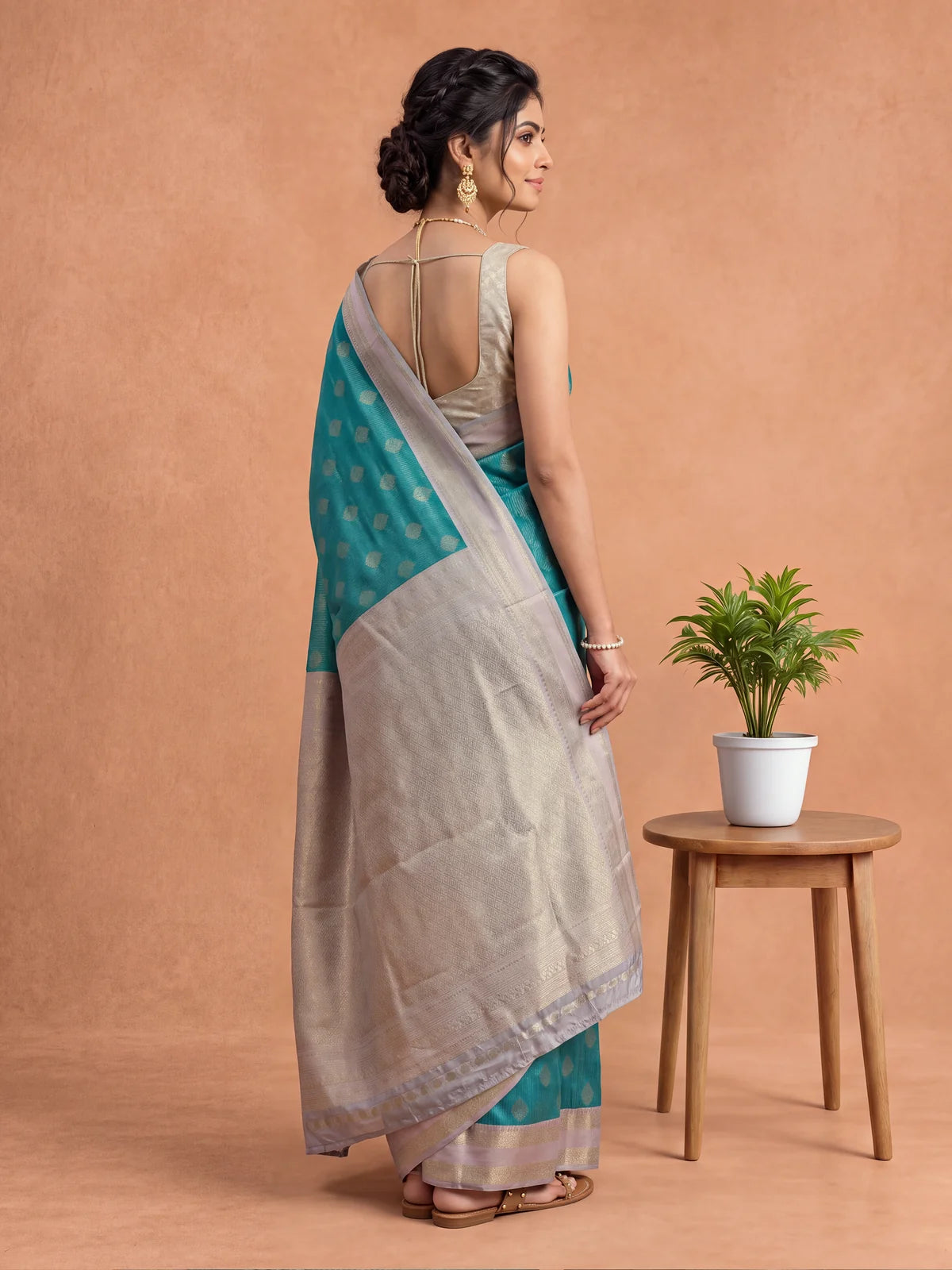 Ramyyam Women Art Silk Green with Lavender Saree ASS151