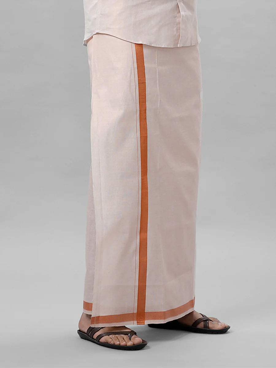 Ramraj Single Layer Tissue Readymade Copper Dhoti with Jari Border Viceroy
