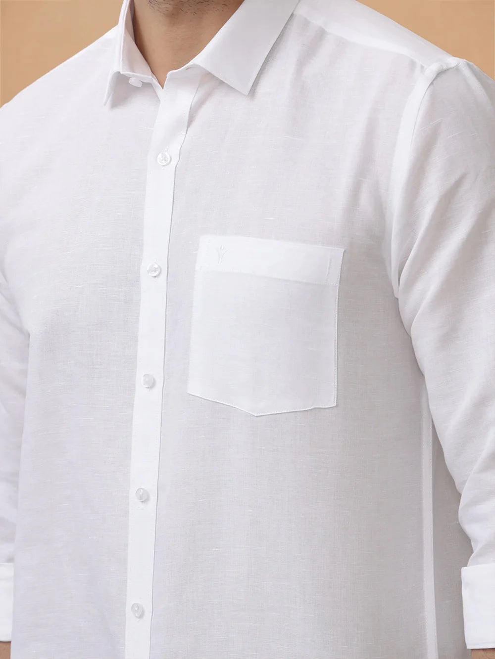 Ramraj Linen Cotton White Shirt – Linen Park 7447 | Smart Fit