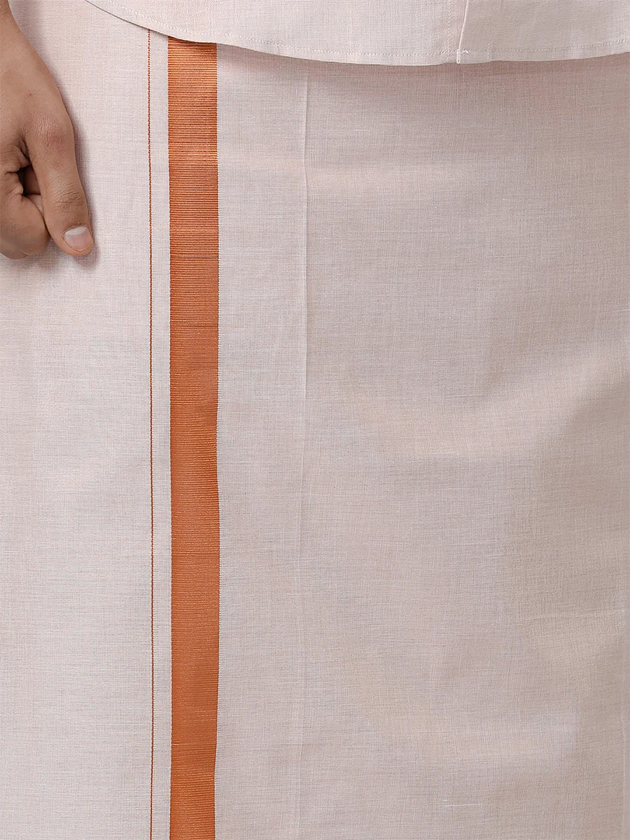 Ramraj Single Layer Tissue Readymade Copper Dhoti with Jari Border Viceroy