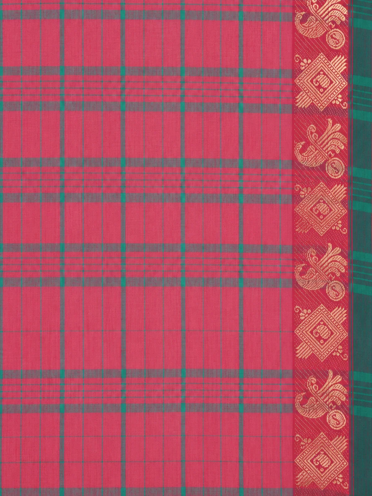 Ramyyam Women Chettinad Cotton Dark Pink Saree CCS20