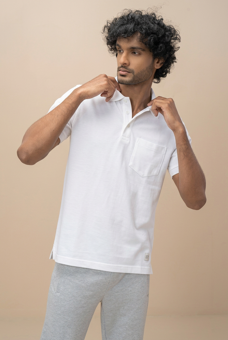 Ramraj Cotton Rich Pique Polo white
