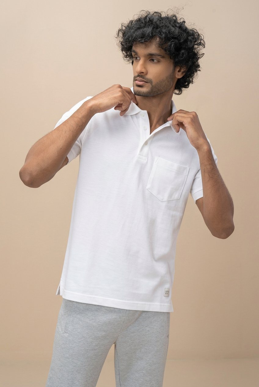 Ramraj Cotton Rich Pique Polo white