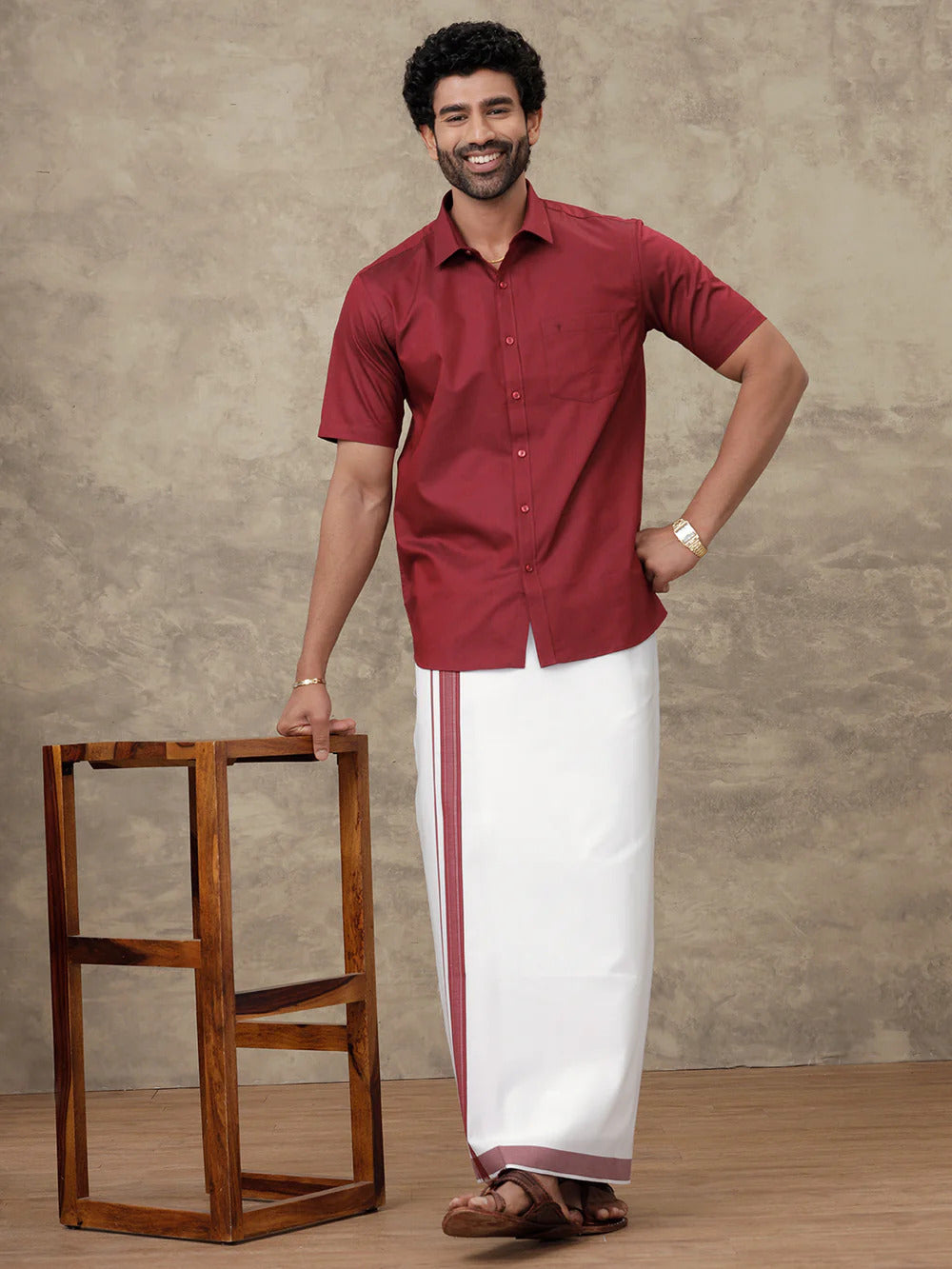 Ramraj Cotton Rich Turquoise Blue Shirt With Matching Border Dhoti Set Evolution ROX3