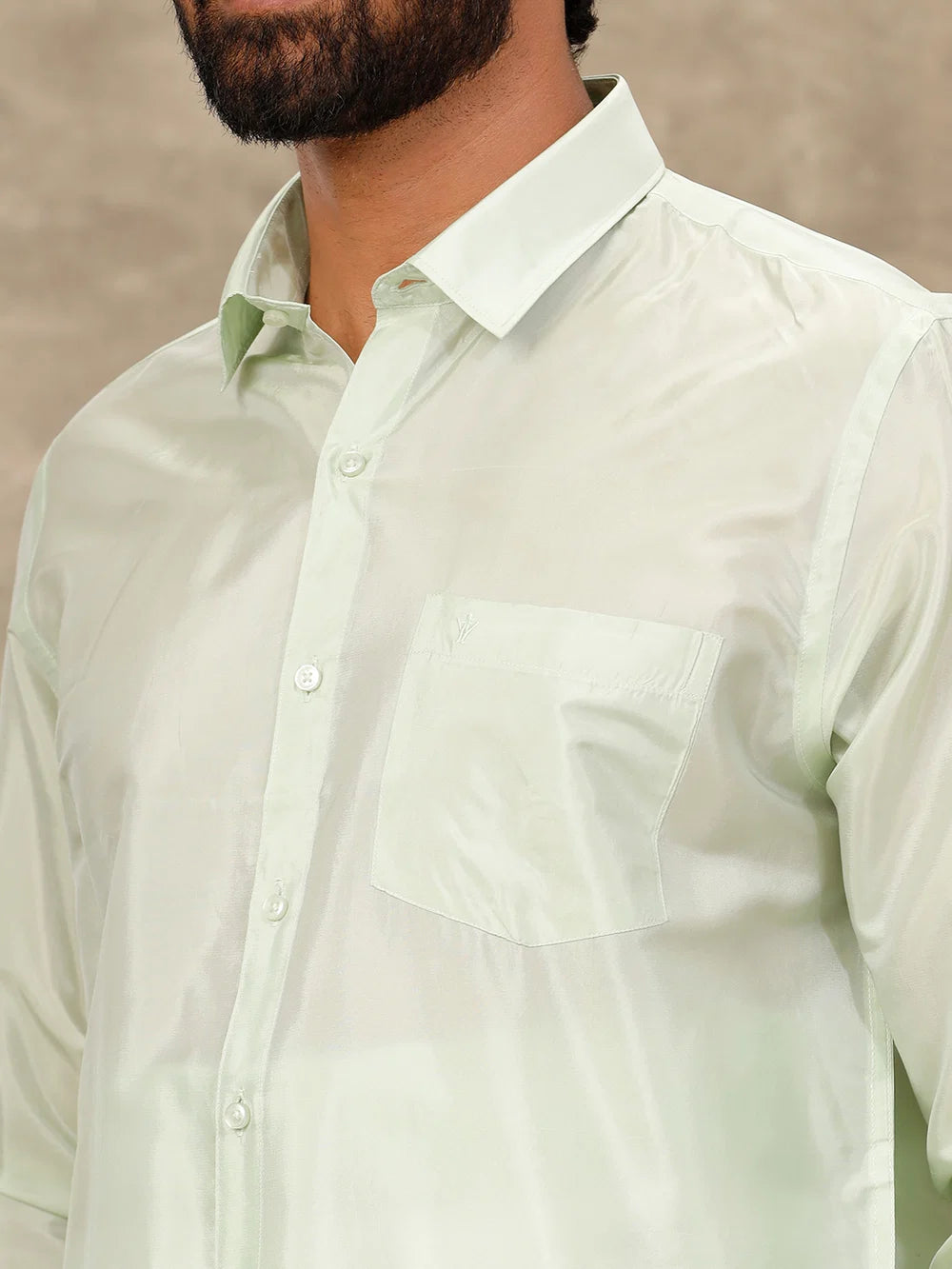 Ramraj Art Silk Green Shirt with Dhoti & Towel Set