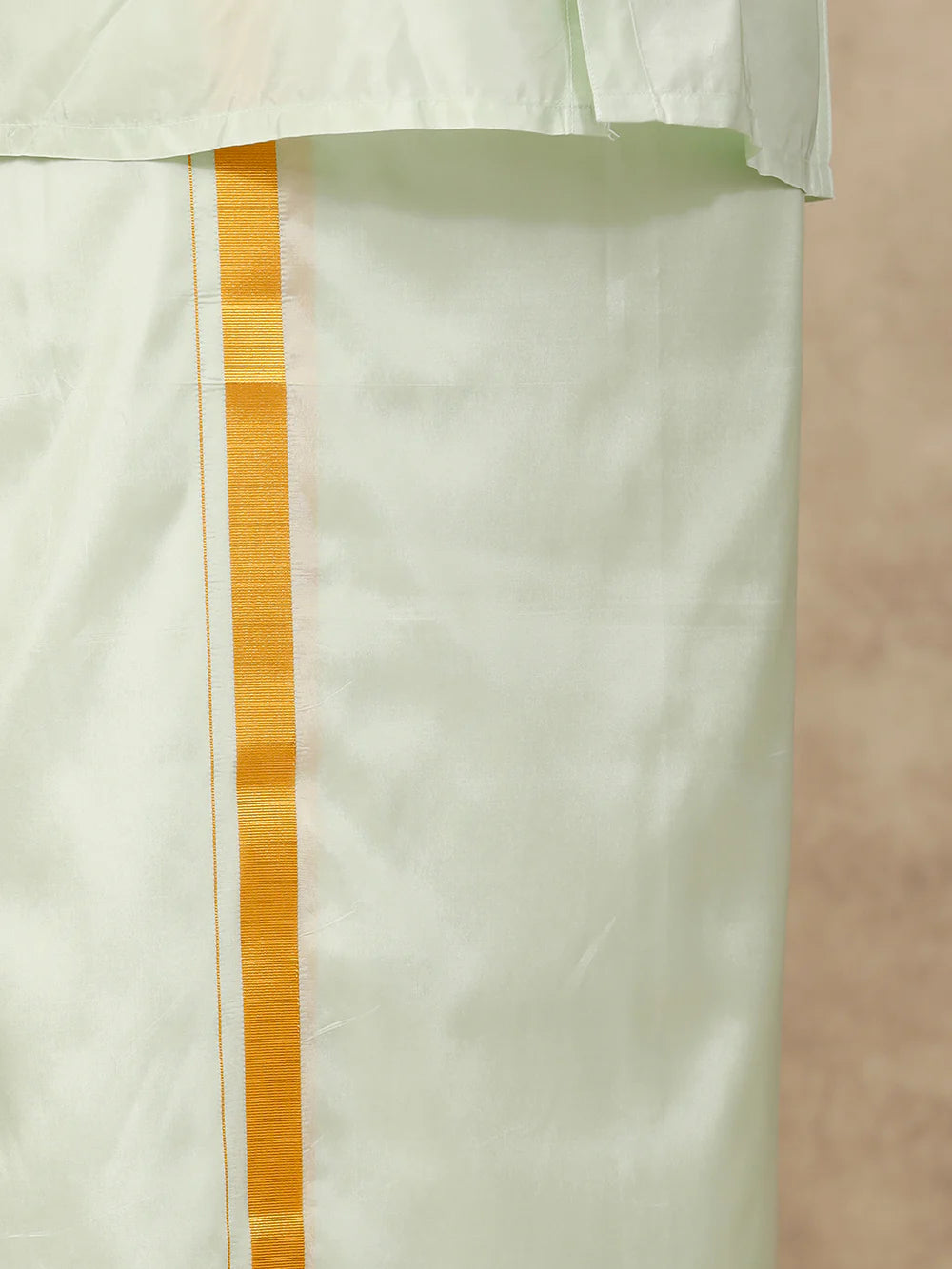 Ramraj Art Silk Green Shirt with Dhoti & Towel Set