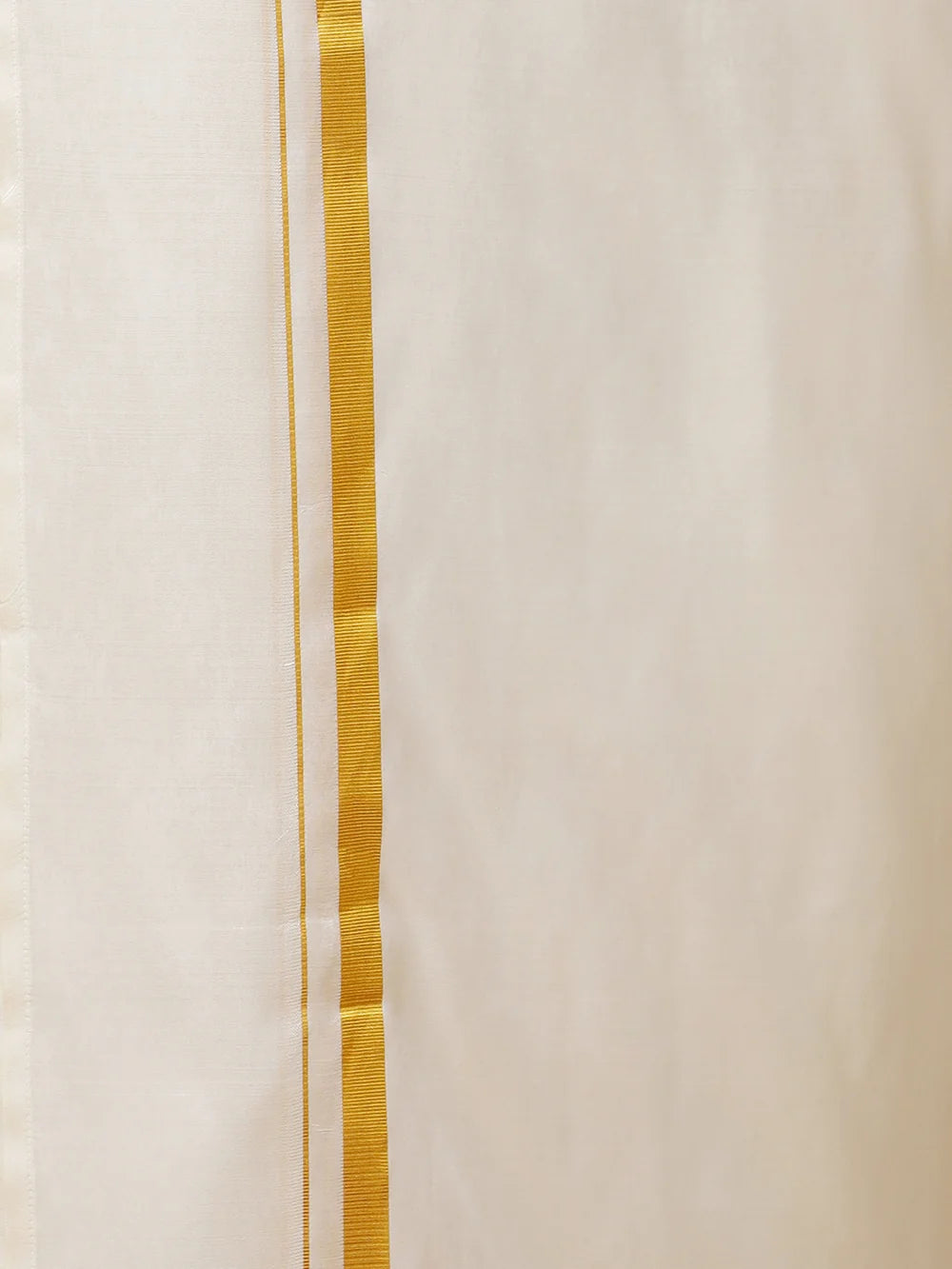 Ramraj Pure Silk Cream Shirt with 3/4" inch Jari Border Dhoti & Towel Set