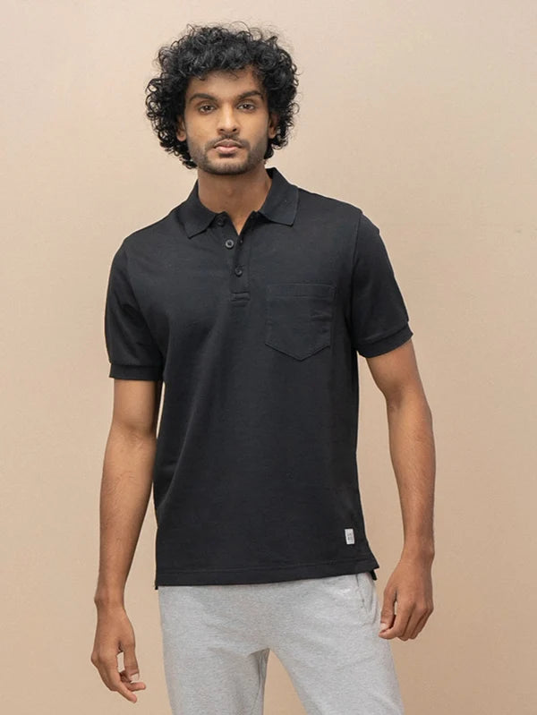 Ramraj Cotton Rich Pique Polo Black