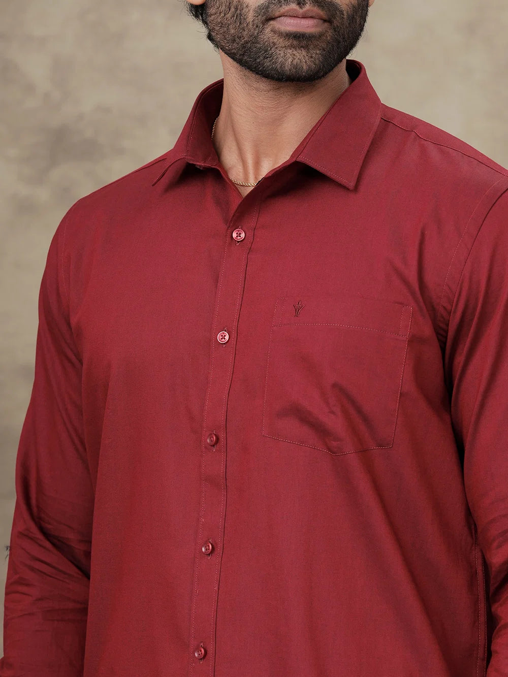 Ramraj Cotton Rich Dark Red Colour Shirt With Matching Border Dhoti Set Evolution ROX6