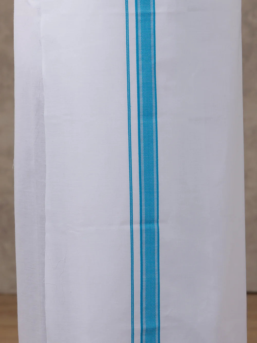 Ramraj Cotton Rich Blue Shirt with Matching Border Dhoti Set C11
