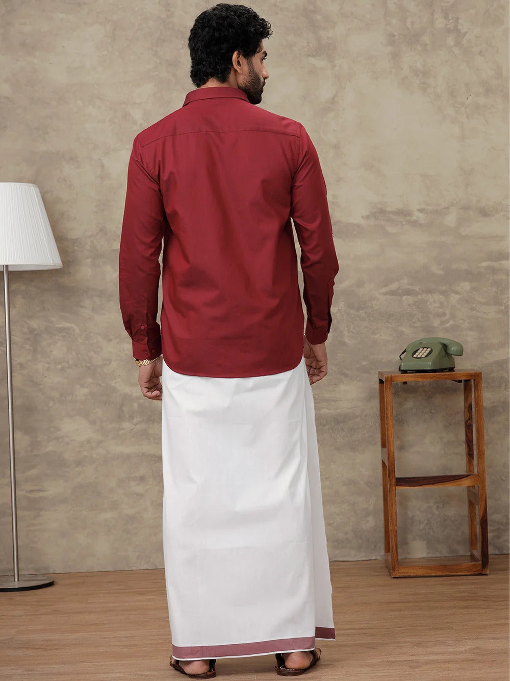 Ramraj Cotton Rich Turquoise Blue Shirt With Matching Border Dhoti Set Evolution ROX3