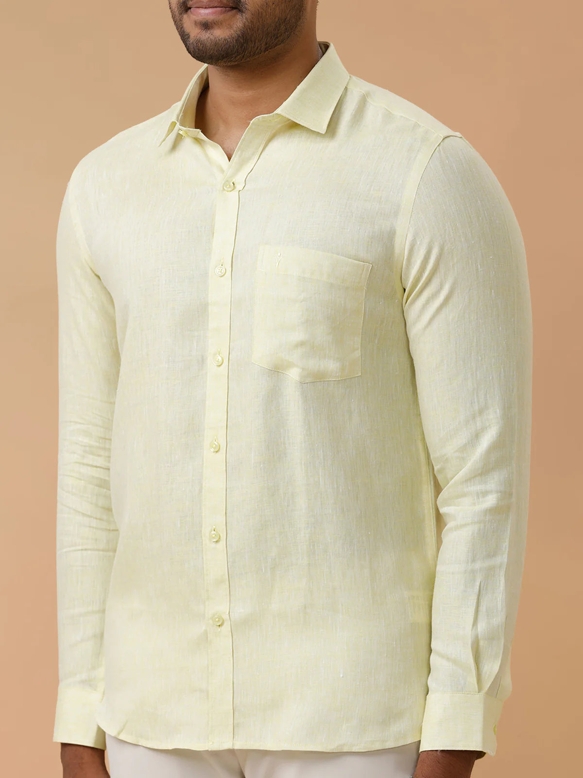 Ramraj Pure Linen Tidel Green Smart Fit Shirt L86