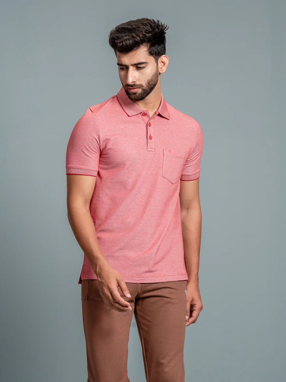 Ramraj Cotton Rich Pique Polo Red