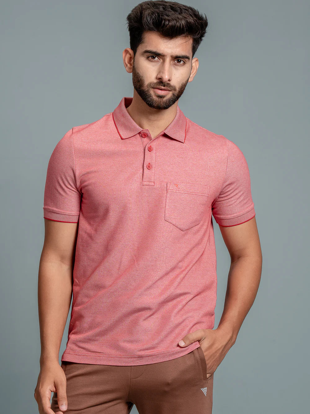 Ramraj Cotton Rich Pique Polo Red