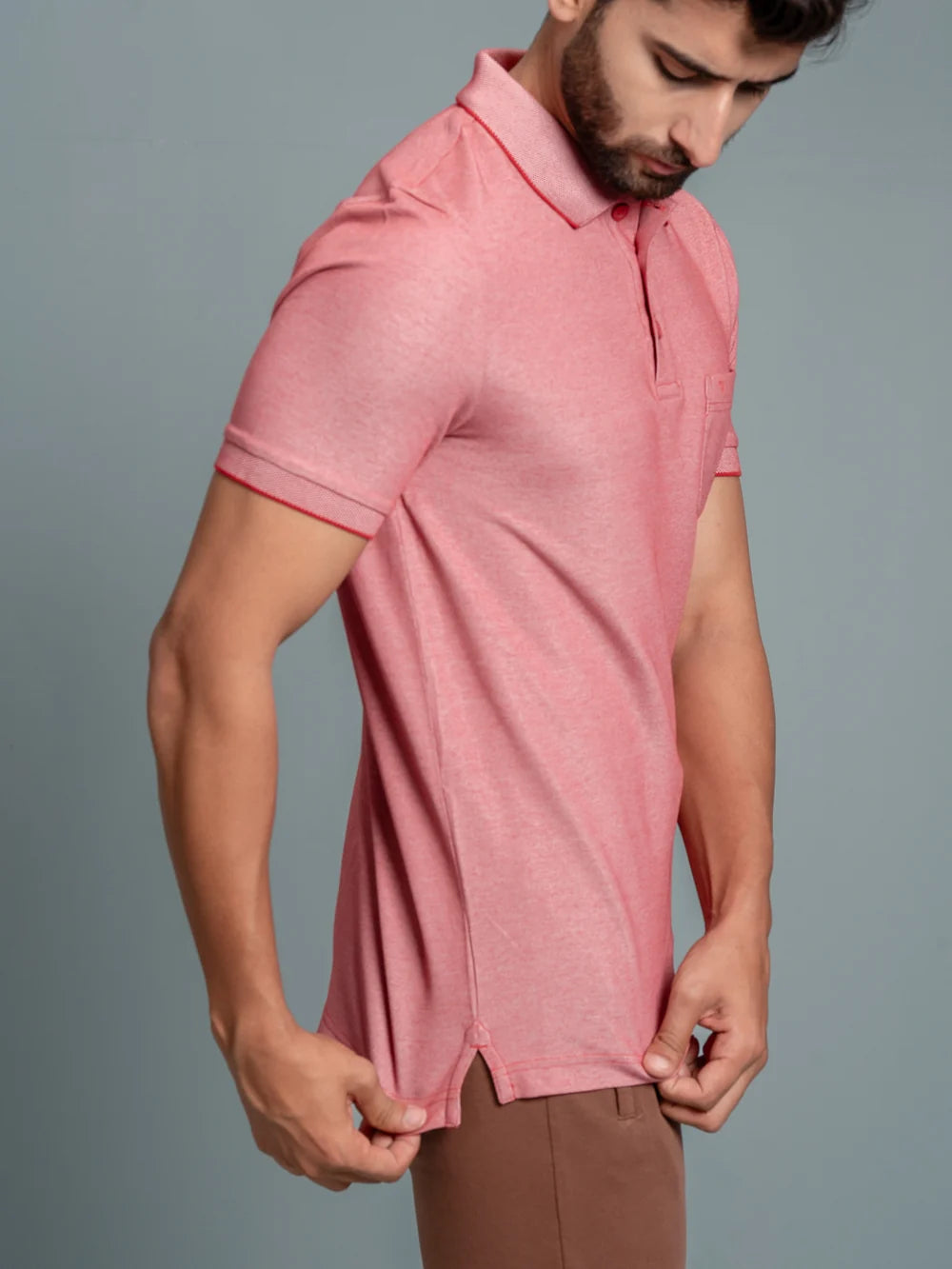 Ramraj Cotton Rich Pique Polo Red