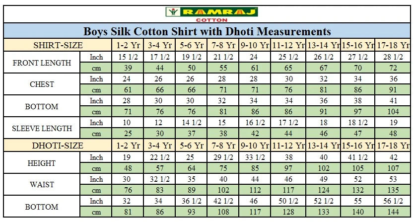 Size chart