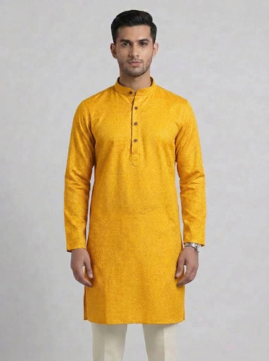 Ramraj Cotton Full Length MYSTIC KURTHA MLPK Yellow MHJ9