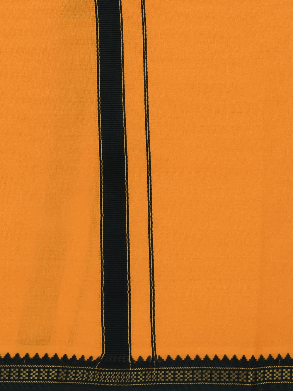 Ramraj Single Layer 100% Cotton Mango 4 Way Dhoti with Mayilkhan Border - Slokam