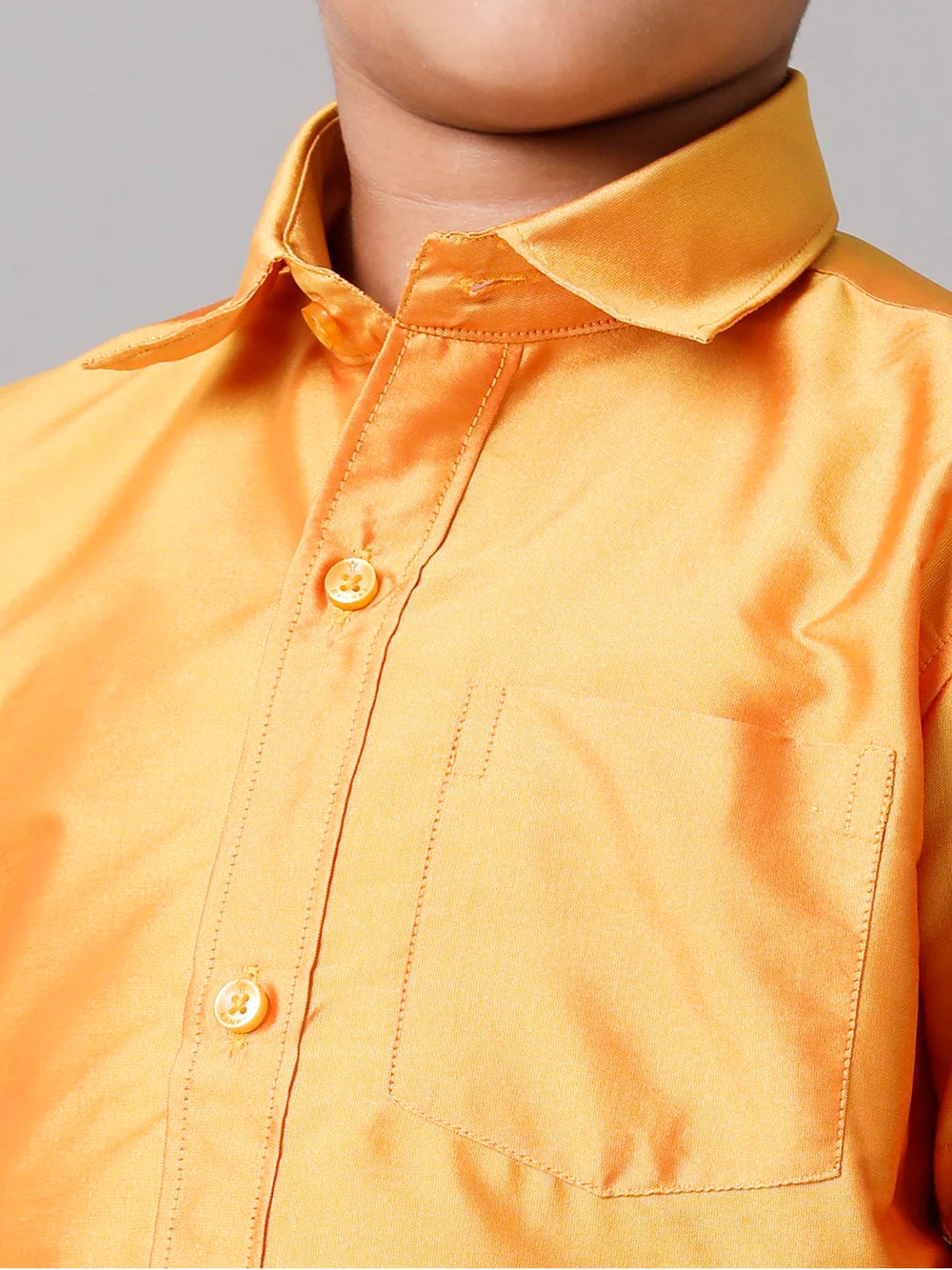 Ramraj Boys Yellow Half Sleeves Shirt with White Dhoti Combo K6